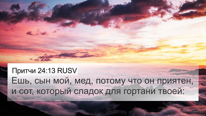 Притчи 24:13 RUSV Bible Verse Image