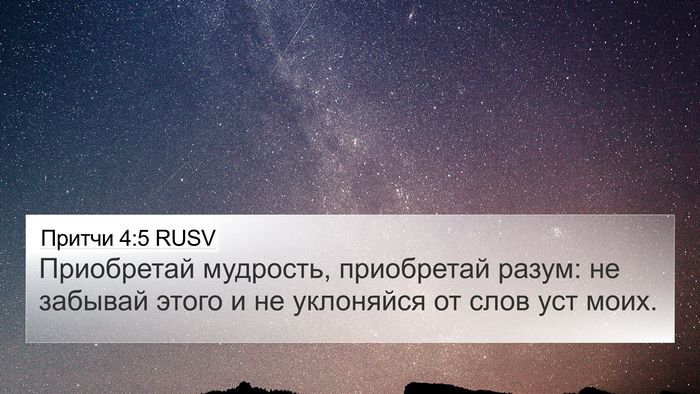Притчи 4:5 RUSV Bible Verse Image