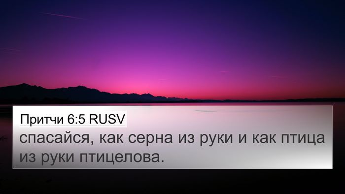 Притчи 6:5 RUSV Bible Verse Image