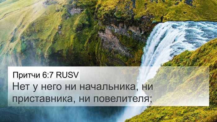 Притчи 6:7 RUSV Bible Verse Image