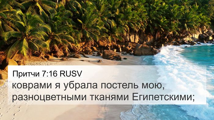 Притчи 7:16 RUSV Bible Verse Image