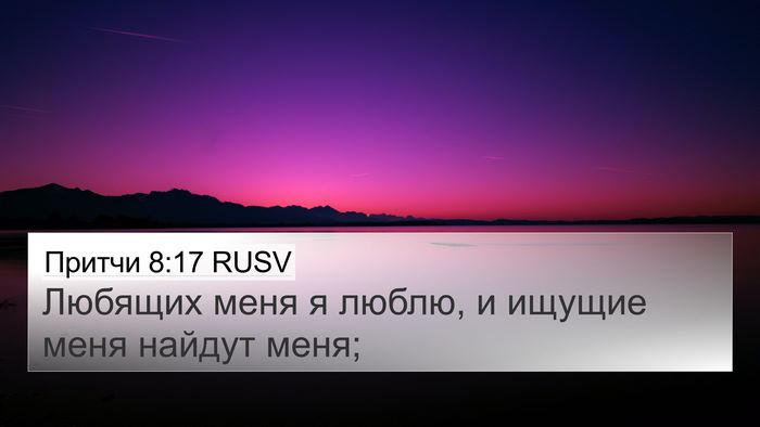 Притчи 8:17 RUSV Bible Verse Image