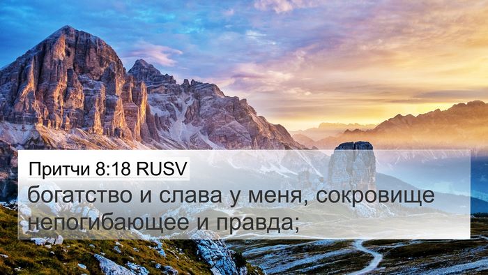 Притчи 8:18 RUSV Bible Verse Image