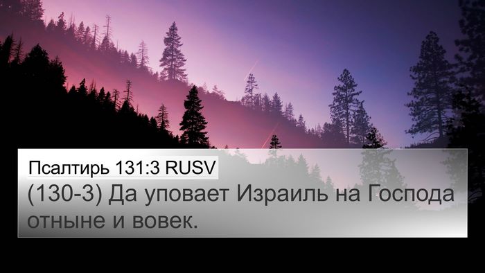 Псалтирь 131:3 RUSV 4K Wallpaper - (130-3) Да уповает Израиль на - 4K Wallpaper Bible Verse