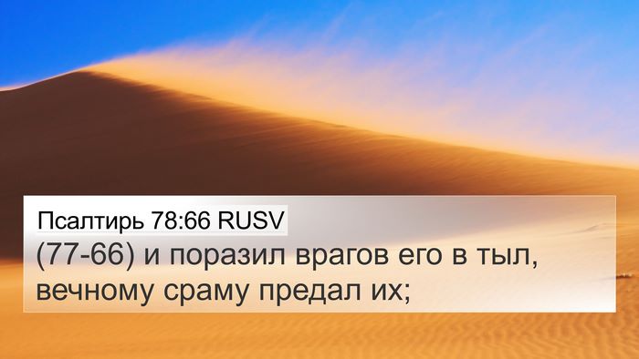 Псалтирь 78:66 RUSV 4K Wallpaper - (77-66) и поразил врагов его в - 4K Wallpaper Bible Verse