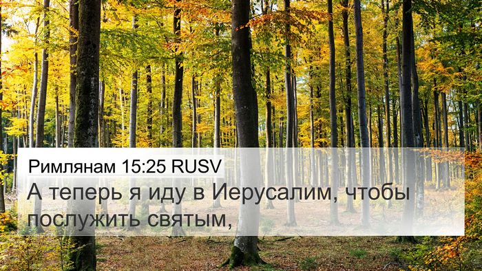 Римлянам 15:25 RUSV Bible Verse Image