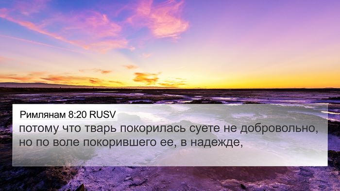 Римлянам 8:20 RUSV Bible Verse Image