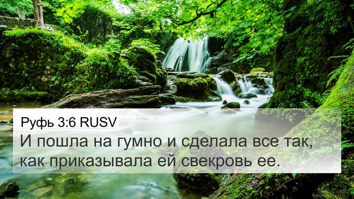 Руфь 3:6 RUSV 4K Wallpaper - И пошла на гумно и сделала - 4K Wallpaper Bible Verse