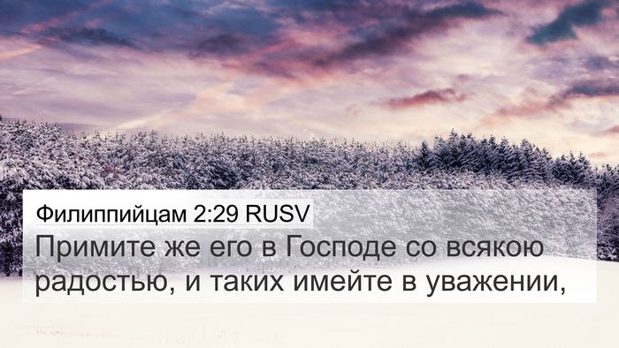Филиппийцам 2:29 RUSV Bible Verse Image