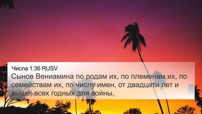Числа 1:36 RUSV Bible Verse Image
