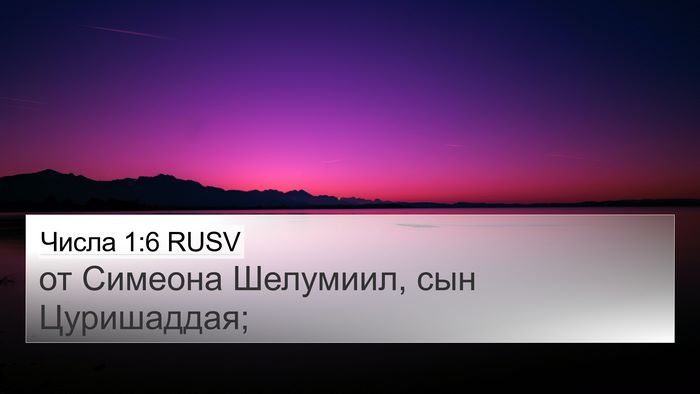 Числа 1:6 RUSV Bible Verse Image