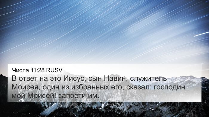 Числа 11:28 RUSV 4K Wallpaper - В ответ на это Иисус, сын - 4K Wallpaper Bible Verse