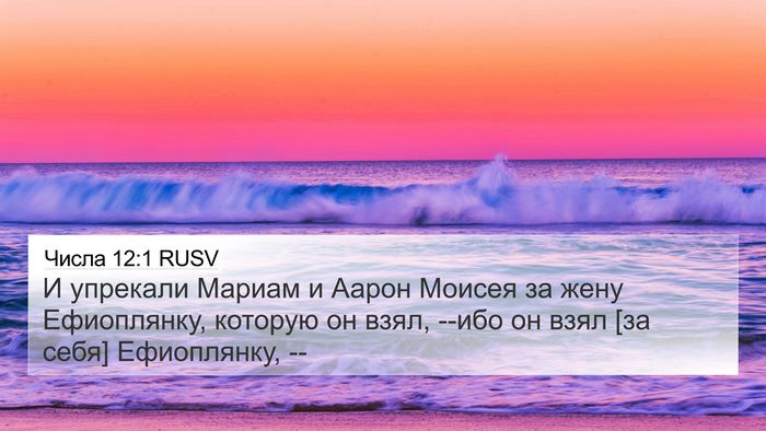 Числа 12:1 RUSV Bible Verse Image