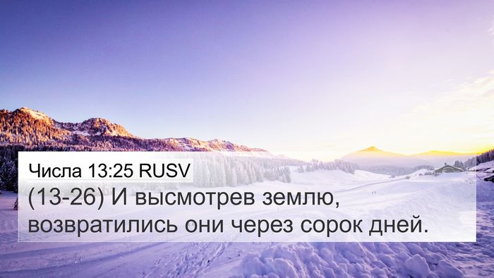 Числа 13:25 RUSV 4K Wallpaper - (13-26) И высмотрев землю, - 4K Wallpaper Bible Verse