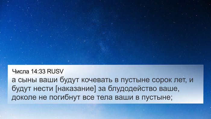 Числа 14:33 RUSV Bible Verse Image