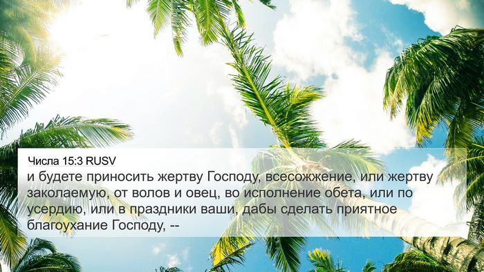 Числа 15:3 RUSV 4K Wallpaper - и будете приносить жертву - 4K Wallpaper Bible Verse