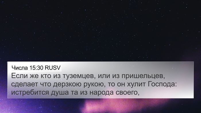 Числа 15:30 RUSV Bible Verse Image