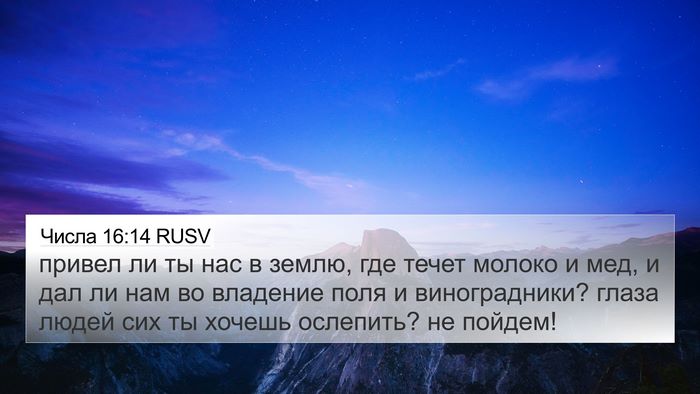 Числа 16:14 RUSV 4K Wallpaper - привел ли ты нас в землю, - 4K Wallpaper Bible Verse