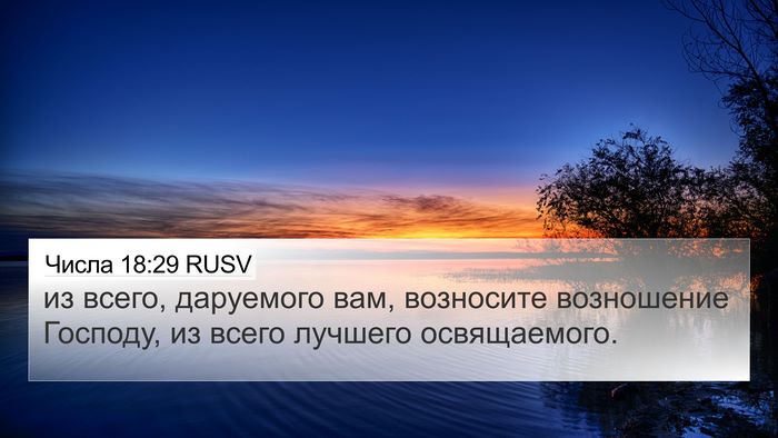 Числа 18:29 RUSV 4K Wallpaper - из всего, даруемого вам, - 4K Wallpaper Bible Verse