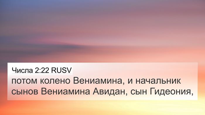 Числа 2:22 RUSV Bible Verse Image
