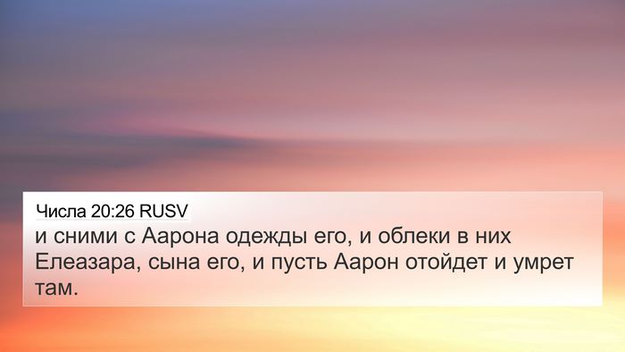 Числа 20:26 RUSV Bible Verse Image