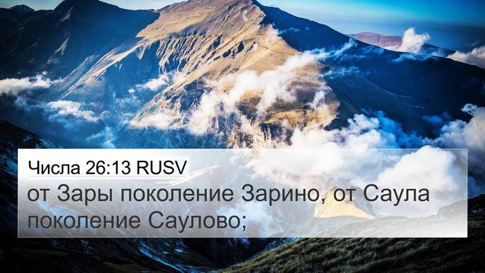 Числа 26:13 RUSV 4K Wallpaper - от Зары поколение Зарино, - 4K Wallpaper Bible Verse