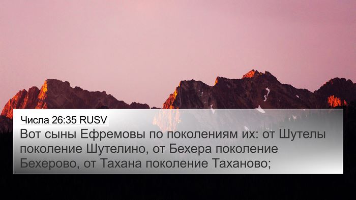 Числа 26:35 RUSV 4K Wallpaper - Вот сыны Ефремовы по - 4K Wallpaper Bible Verse