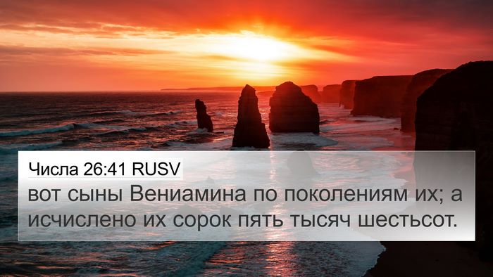 Числа 26:41 RUSV 4K Wallpaper - вот сыны Вениамина по - 4K Wallpaper Bible Verse