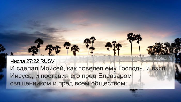 Числа 27:22 RUSV Bible Verse Image
