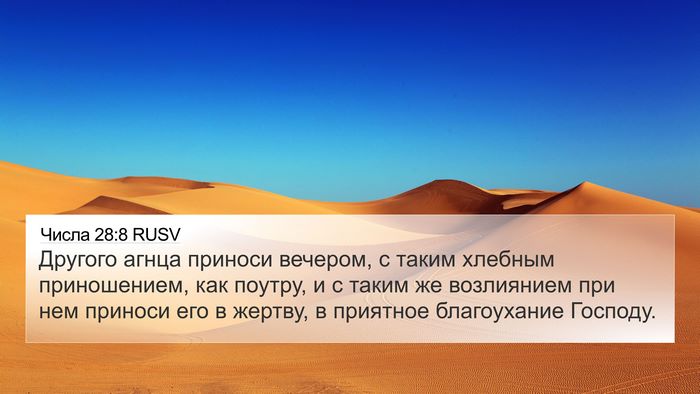 Числа 28:8 RUSV 4K Wallpaper - Другого агнца приноси - 4K Wallpaper Bible Verse