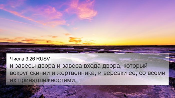 Числа 3:26 RUSV 4K Wallpaper - и завесы двора и завеса - 4K Wallpaper Bible Verse