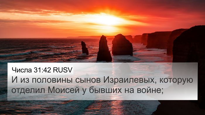 Числа 31:42 RUSV 4K Wallpaper - И из половины сынов - 4K Wallpaper Bible Verse