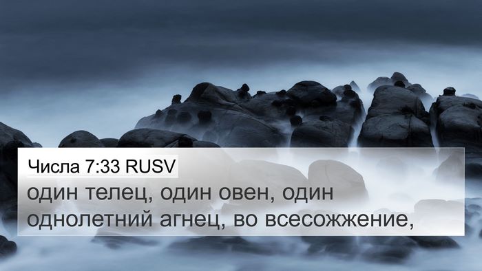 Числа 7:33 RUSV 4K Wallpaper - один телец, один овен, один - 4K Wallpaper Bible Verse