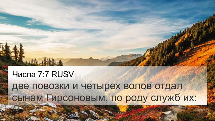 Числа 7:7 RUSV 4K Wallpaper - две повозки и четырех - 4K Wallpaper Bible Verse