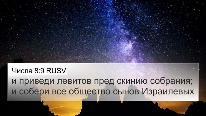 Числа 8:9 RUSV Bible Verse Image