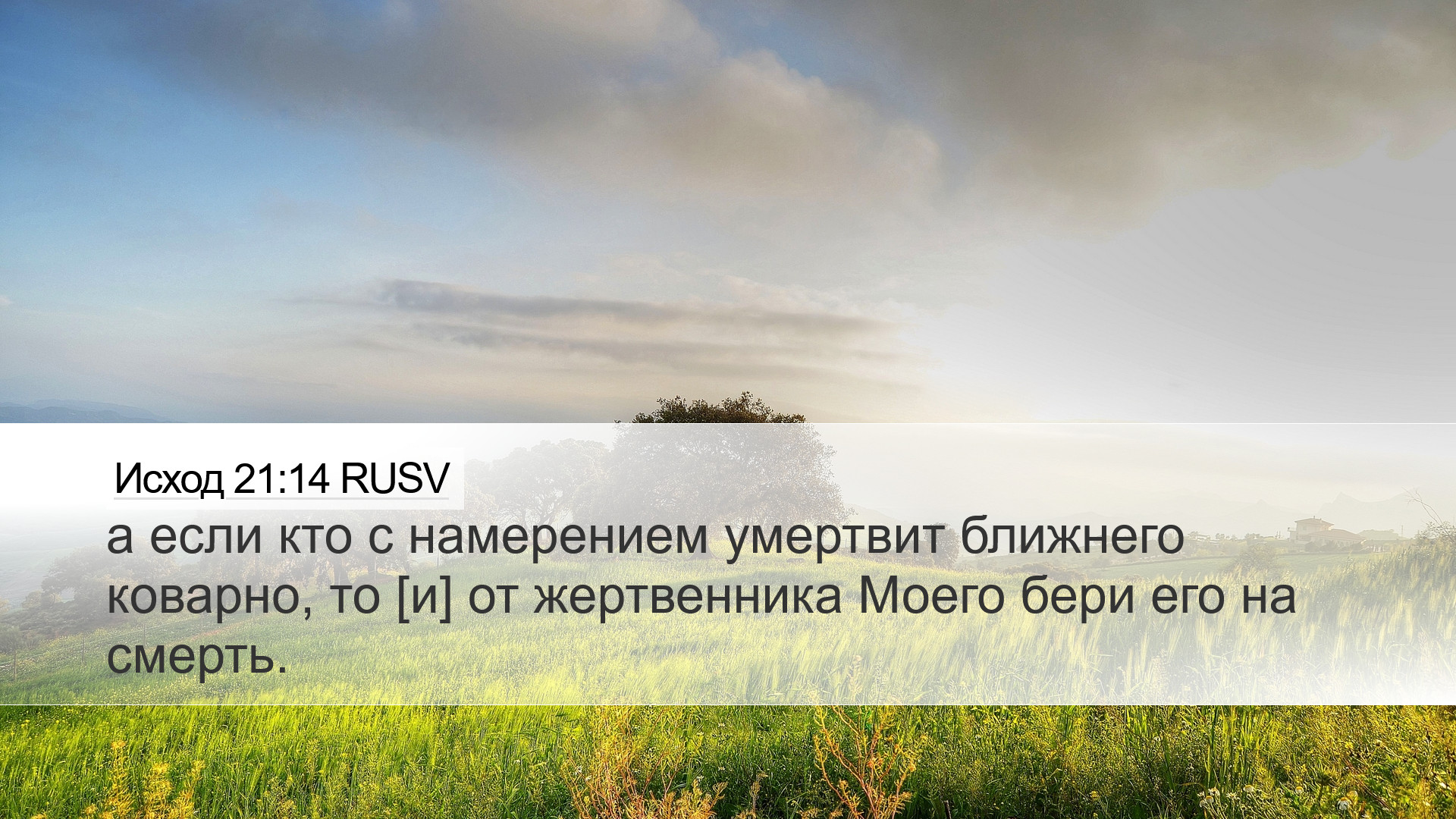 Исход 21:14 RUSV Desktop Wallpaper - а если кто с намерением