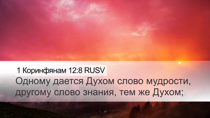 1 Коринфянам 12:8 RUSV Bible Verse Image