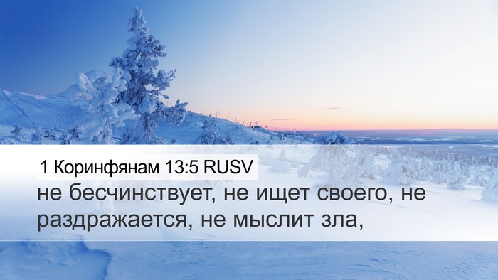 1 Коринфянам 13:5 RUSV Bible Verse Image