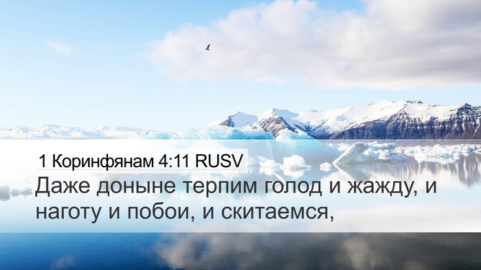 1 Коринфянам 4:11 RUSV Bible Verse Image