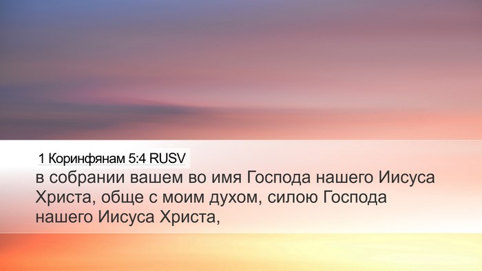 1 Коринфянам 5:4 RUSV Bible Verse Image
