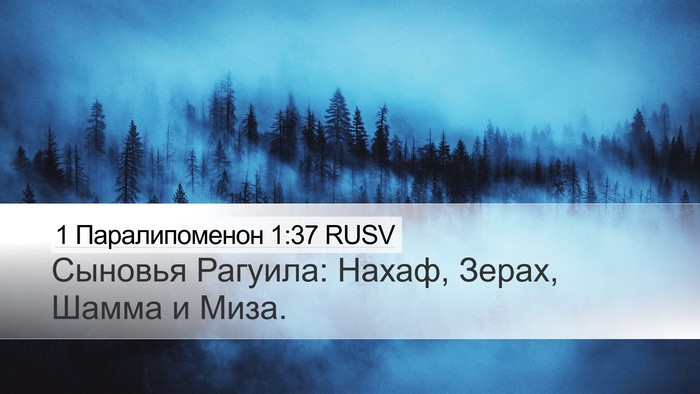 1 Паралипоменон 1:37 RUSV Desktop Wallpaper - Сыновья Рагуила: Нахаф, - Desktop Bible Verse Wallpaper