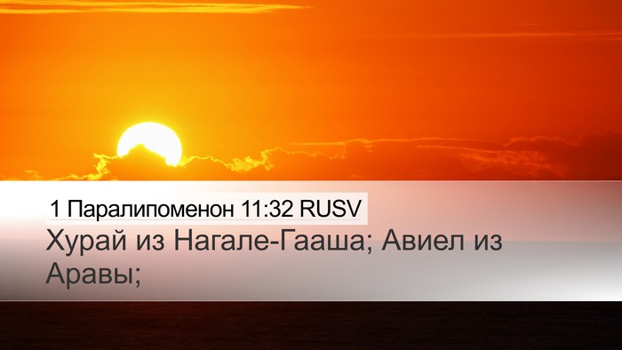 1 Паралипоменон 11:32 RUSV Bible Verse Image