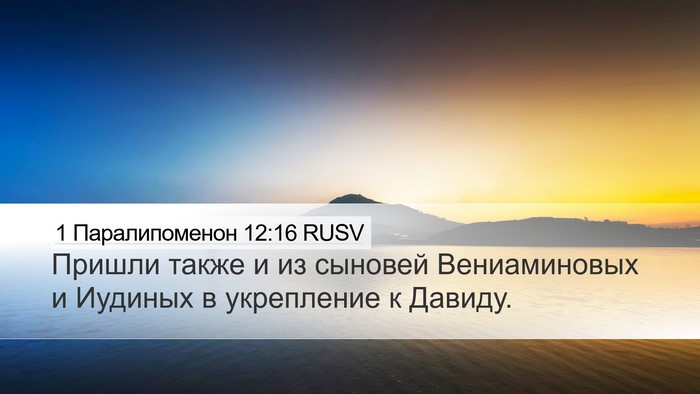 1 Паралипоменон 12:16 RUSV Bible Verse Image