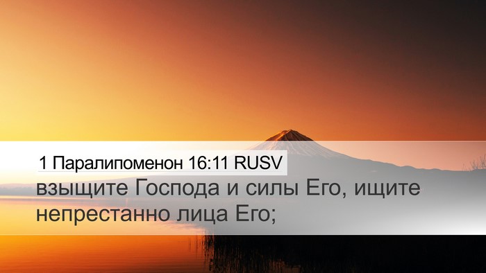 1 Паралипоменон 16:11 RUSV Bible Verse Image