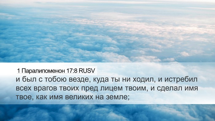 1 Паралипоменон 17:8 RUSV Bible Verse Image