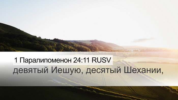 1 Паралипоменон 24:11 RUSV Desktop Wallpaper - девятый Иешую, десятый - Desktop Bible Verse Wallpaper