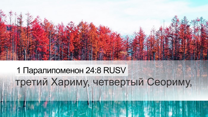 1 Паралипоменон 24:8 RUSV Bible Verse Image