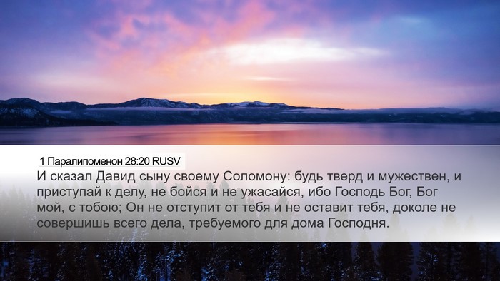 1 Паралипоменон 28:20 RUSV Bible Verse Image