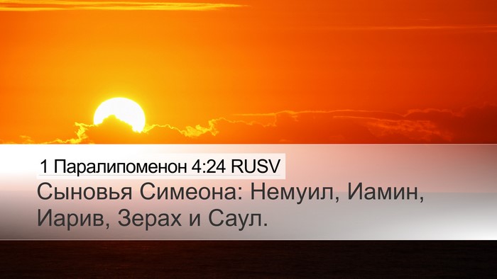 1 Паралипоменон 4:24 RUSV Bible Verse Image