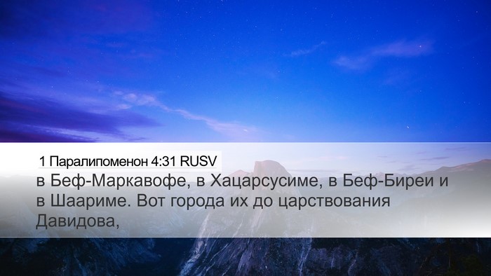 1 Паралипоменон 4:31 RUSV Bible Verse Image